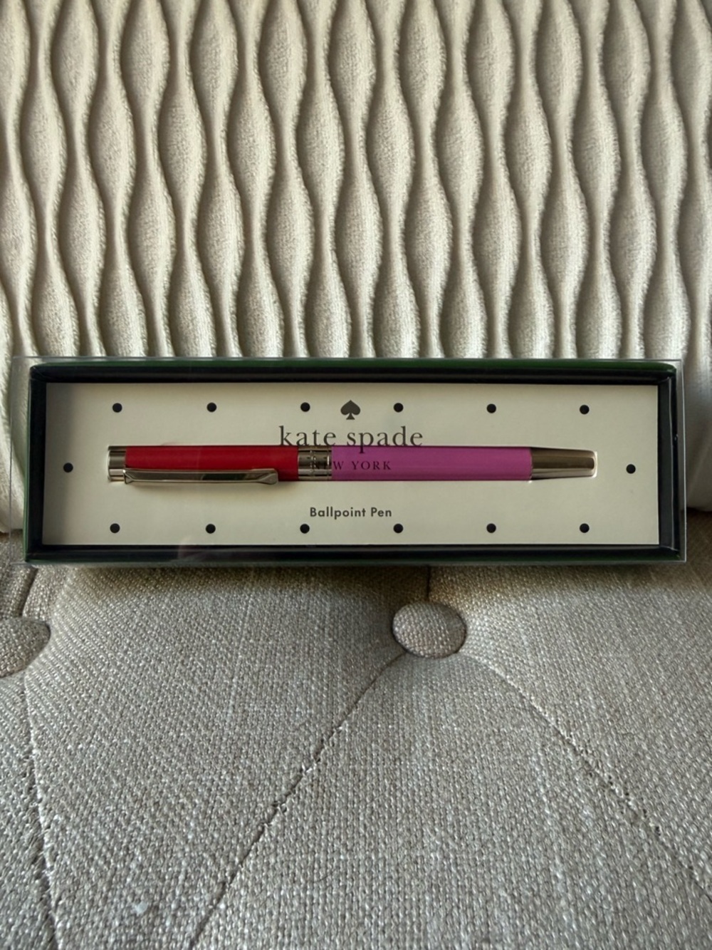 Kate Spade New York Red & Pink Colorblock Ballpoint Pen - Picture 3 of 5